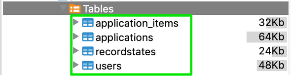 Jobmate database schema screenshot